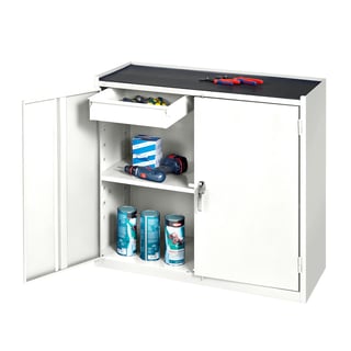 Szafka warsztatowa SERVE, 2 szuflady, 900x450x950mm, biały