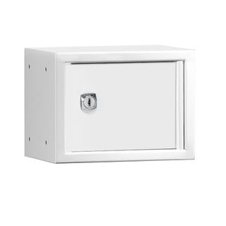 Box na osobní věci CUBE, uzamykatelný, 150x200x150 mm, bílá/bílé dveře