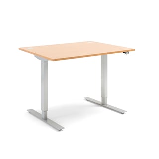Skrivebord FLEXUS, hev/senk, L1200 B800 H700–1170 mm, bøk laminat