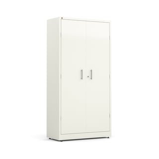 Office cabinet SWIFT, 1950x990x450 mm, white metallic