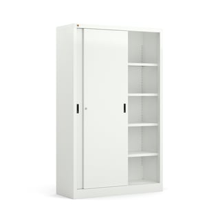 Office cabinet with sliding doors SPACE, 1950x1200x450 mm, white