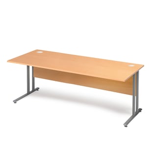 Työpöytä FLEXUS, suora pöytälevy, etulevy, 1800x800 mm, pyökkilaminaatti