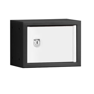 Personal effects locker CUBE, black with white door, 150x200x150 mm