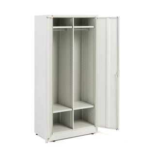 Kleider-/Büroschrank, 1800 x 800 x 500 mm, Stahl grau