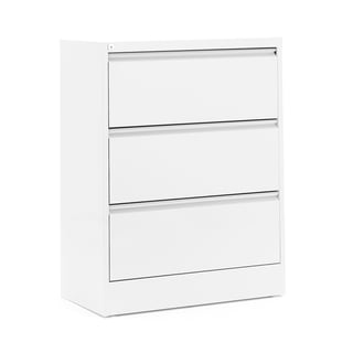 Lateral A4 filing cabinet INDEX, 3 drawers, 800x425x1030 mm, white