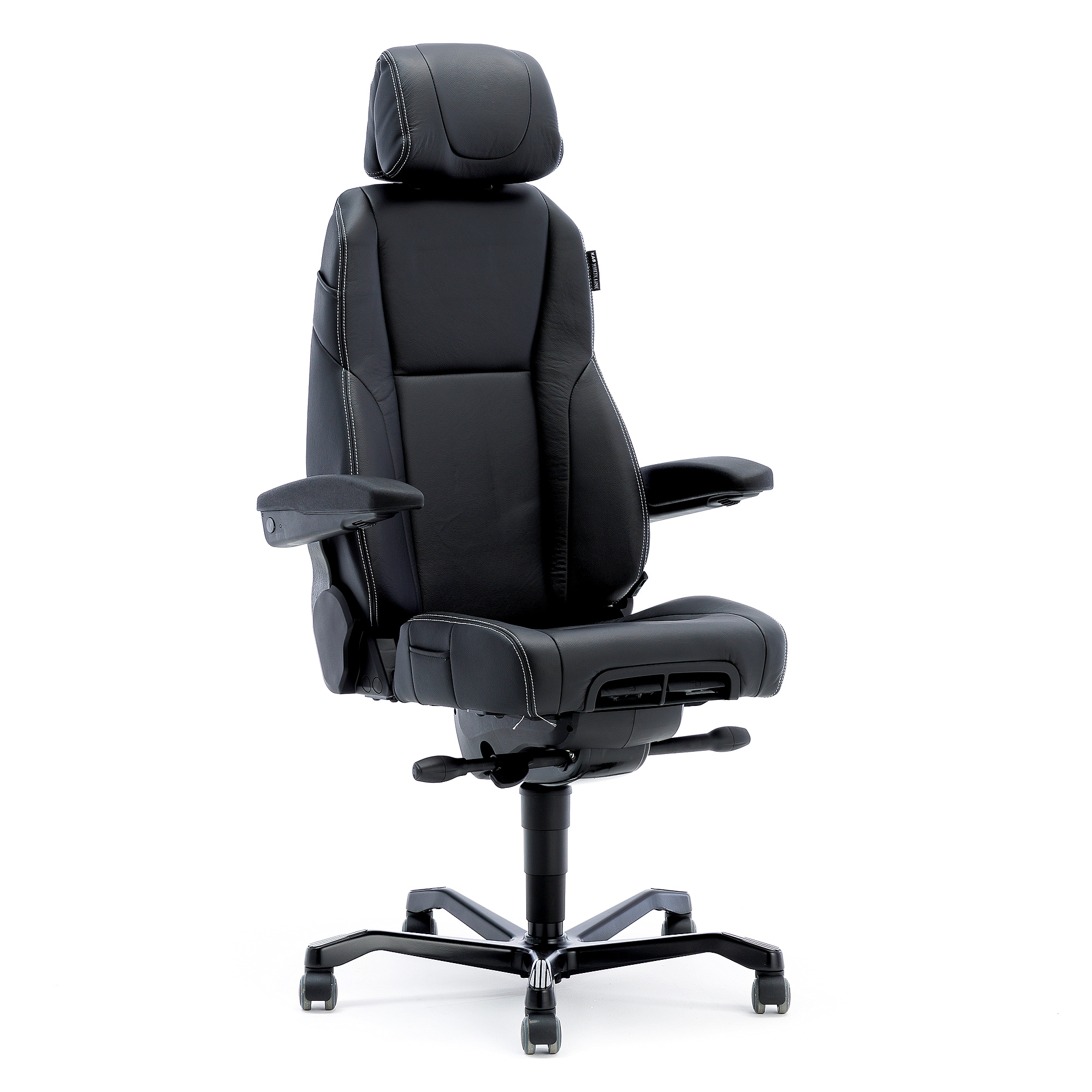 24 hour office chair RAMSEY with armrests and headrest black