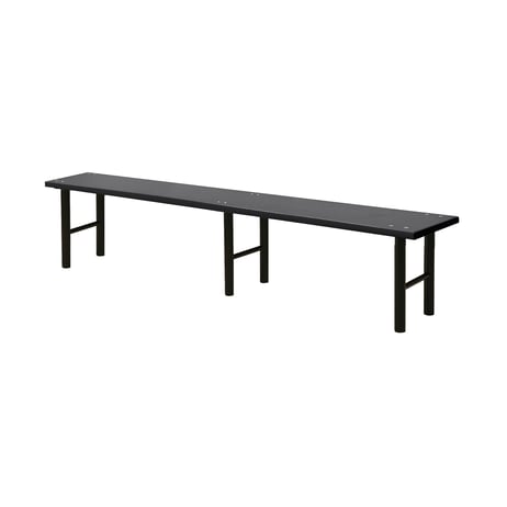 Changing room bench STADIUM, 2000x360x430 mm, black, black | AJ Products