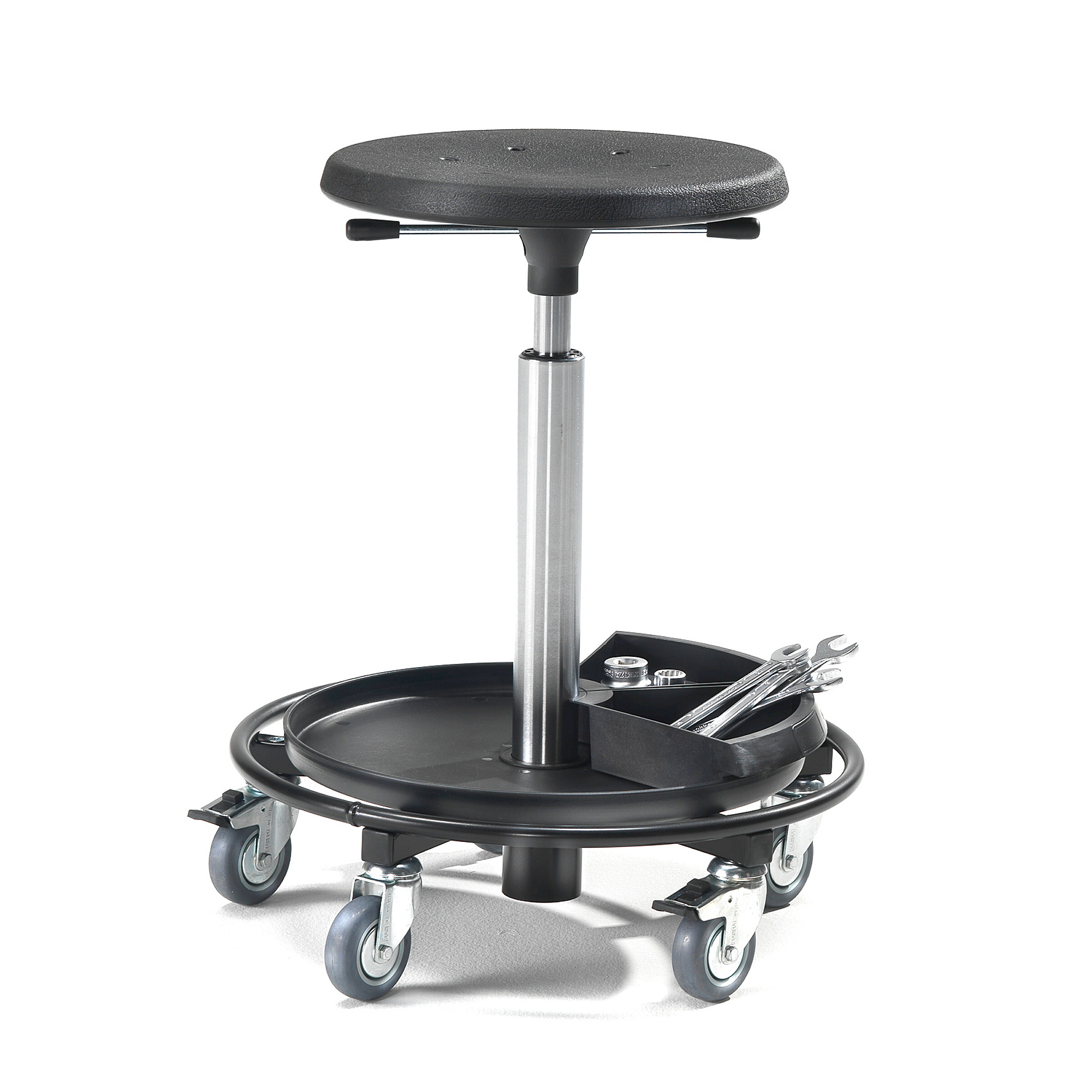 Wheeled stool best sale with back