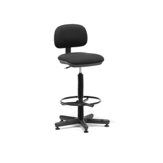Krzesło warsztatowe ADELAIDE, czarna tkanina