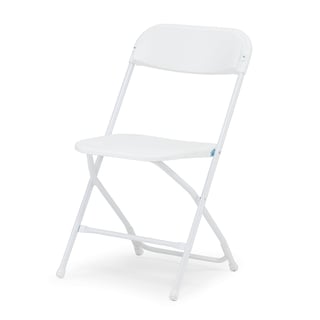 Skladacia stolička ABERDEEN, plastová, biela