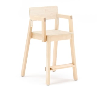 Vysoká detská stolička LOVE s opierkami rúk, V 500 mm, breza, laminát - breza