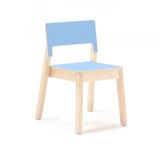 Children's chair LOVE, H 380 mm, birch, blue laminate