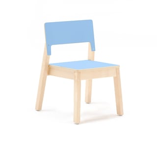 Detská stolička LOVE, V 350 mm, breza, laminát - modrá
