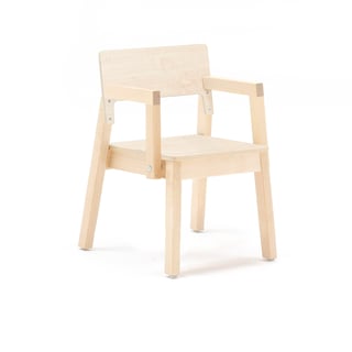 Dětská židle LOVE, s područkami, výška 350 mm, bříza, bříza