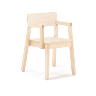 Detská stolička LOVE s opierkami rúk, V 380 mm, breza, laminát - breza