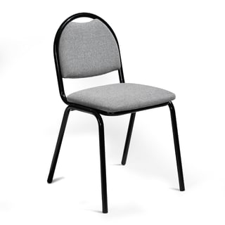 Jídelní židle WARREN, textilní potah, šedá, černá