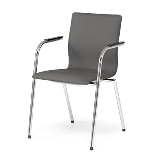 Konferenční židle WHISTLER, s područkami, tmavě šedá