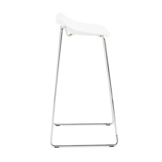 Bar stool MEMPHIS, white, chrome