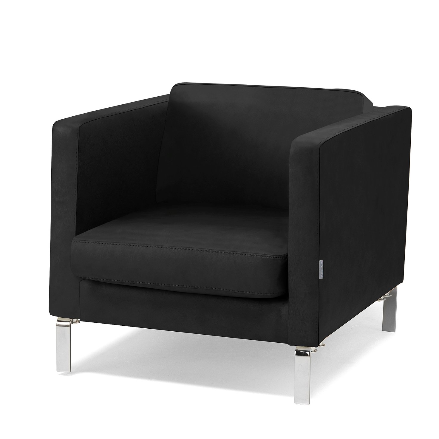 Waiting room armchair NEO, leather, black AJ Products