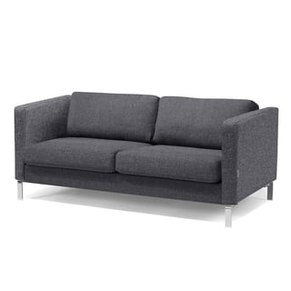 Sofa NEO, 2,5-seter, mørk grå, ullstoff, krom