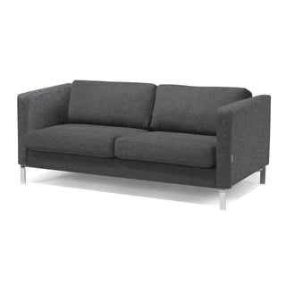 Sofa NEO, 3-seter, mørk grå, ullstoff, krom