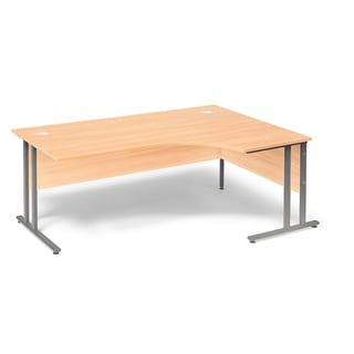 Kancelársky pracovný stôl FLEXUS, pravý rohový, 1800x1200 mm, buk