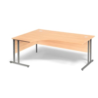 Biroja galds, stūra galds FLEXUS, 1800x1200x720 mm, kreisā puse, dižskābārža lamināts
