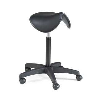 Saddle chair TRENT, H 580x830 mm, black PU