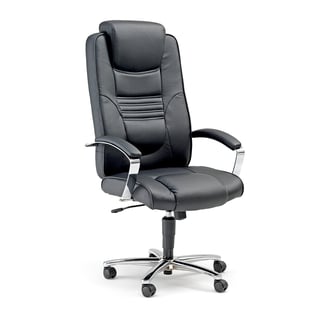 Office chair ESSEX, H 420-510 mm, black faux leather