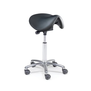 Saddle stool DERBY, H 580-770 mm, black skai