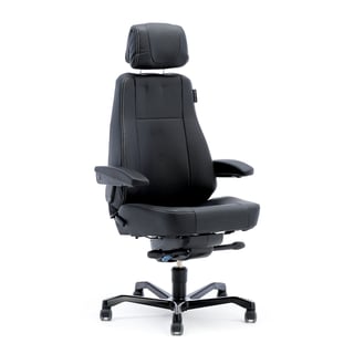 Kancelářská židle LIVERPOOL, 24 hod., kožený potah, černá