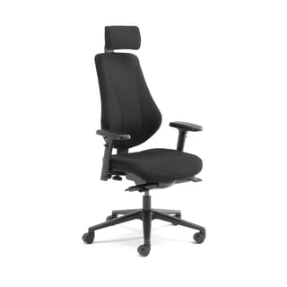 Office chair ALFORD, with armrests and headrest, black