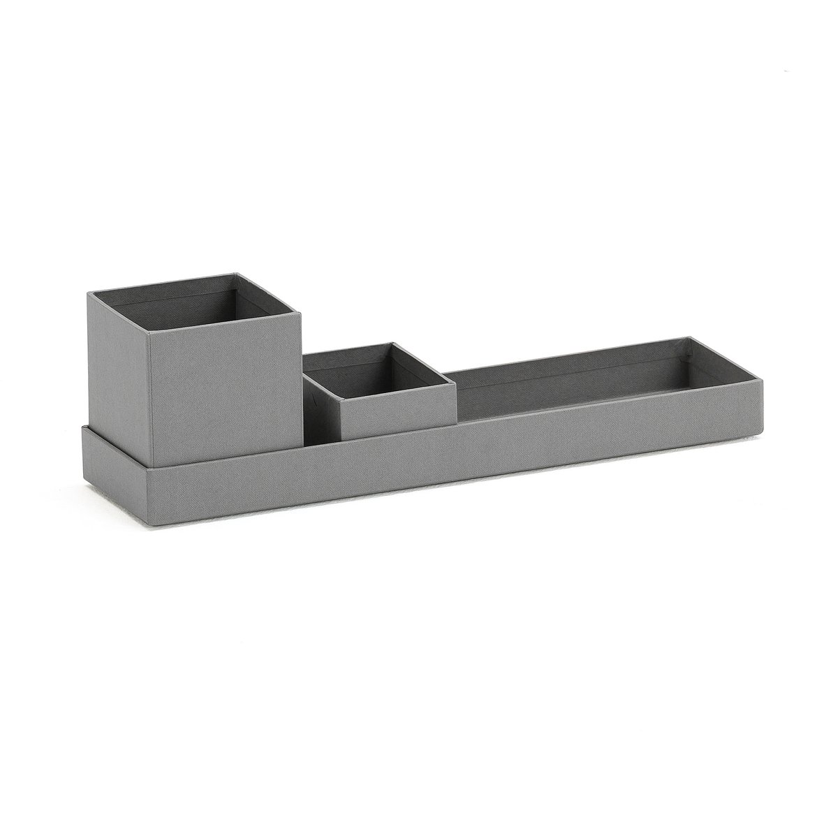 Desktop organiser TIDY, 100x350x90mm, grey paper laminate AJ Products