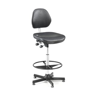 Krzesło robocze AUGUSTA, 650-900 mm, czarny winyl
