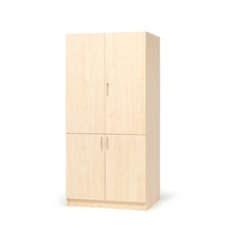 Wooden storage cabinet THEO, 4 doors, 1000x470x2100 mm, birch