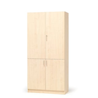 Wooden storage cabinet THEO, 4 doors, 1000x320x2100 mm, birch