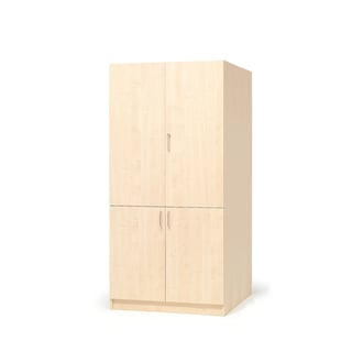 Wooden storage cabinet THEO, 4 doors, 1000x600x2100 mm, birch