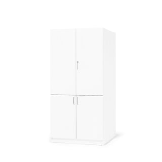 Wooden storage cabinet THEO, 4 doors, 1000x600x2100 mm, white