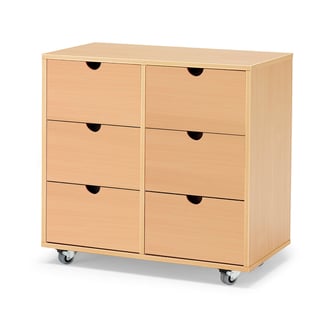 Combination 2:3, 6 drawers, 800x807x450 mm, beech, beech