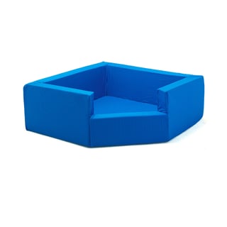 Schaumstoff-Eckbox, Baumwollbezug, blau