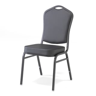 Banketová židle CHICAGO, černá koženka, černý rám
