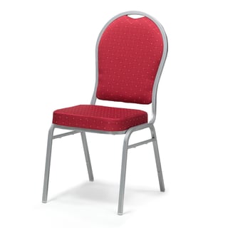 Stolica za restorane, crvena tkanina/okvir boje srebra