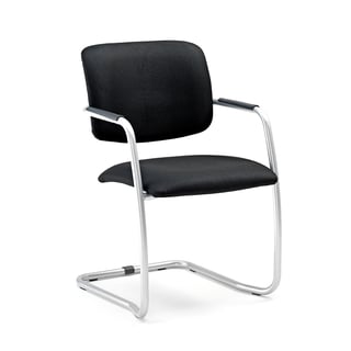 Stackable conference chair SIMCOE, black, alu lacquer