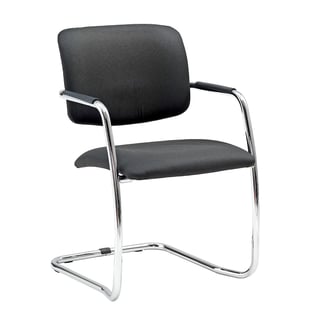 Stackable conference chair SIMCOE, black, chrome