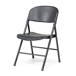 Sulankstoma kėdė Paisley, plastikinė, juoda/juoda