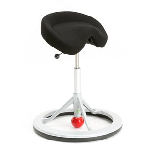 Back App ergonomic stool, black, alu grey