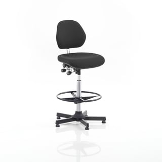 Multi-purpose industrial chair AUGUSTA, H 650-900 mm, black fabric