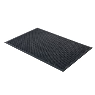 Rubber entrance mat HELLO, 900x1500 mm, black