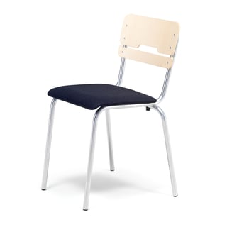 Classroom chair SCIENTIA, H 460 mm, birch, black fabric