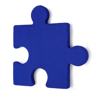 Panel dźwiękochłonny POLY, element puzzle, 700x700x50 mm, niebieski